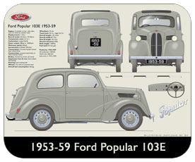 Ford Popular 103E 1953-59 Place Mat, Small